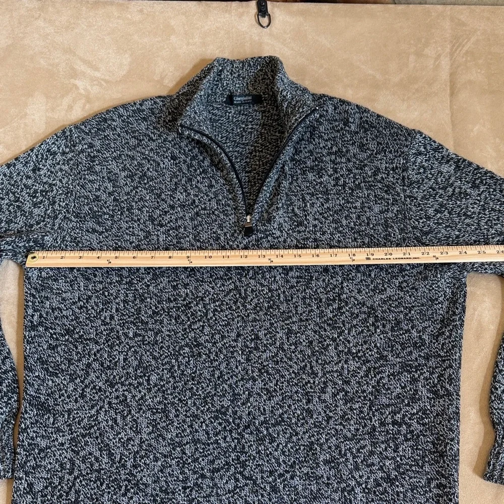 Giorgiolini Black and Gray Grandpacore Cashmere Wool Blend Sweater Size L